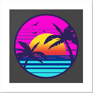 Retro Sunset Posters and Art